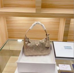 Latest Diamond Women Shoulder Bag 2022 Summer 8 Colour Underarm Purses Fashion Lady Designers Luxurys Brand Handbags Bling Nylon Shiny Handbag