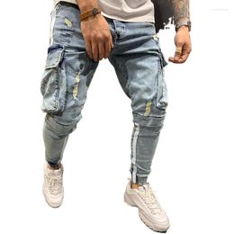 Men's Jeans Men's Streetwear Hip Hop Cargo Pants Men Elastic Harun Joggers Zipper Autumn Spring ClothMen's