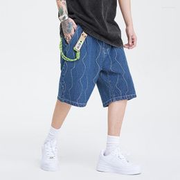 Men's Jeans Men's Vintage Retro Washed Denim Shorts Men's Tide Brand Ins Street Loose Hip-hop Tooling Five Points Medium Pants