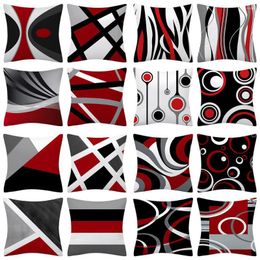 Pillow Red Geometry Cover 45x45 Decorative Pillowcase Sofa S Nordic Home Decor Covers