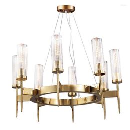 Chandeliers Living Room American E27 Led Chandelier Retro Metal Villa Lighting Lustre Luminarias Suspension Lamp