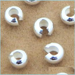 Other 10 Pcs/Lot 925 Sier Colour Round Ers Crimp End Beads Dia 3 4 5 6 Mm Stopper Spacer For Diy Jewellery Making Findings 929 T2 Drop D Dhx8U