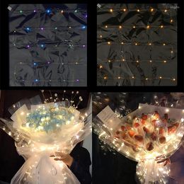 Party Decoration 60 60cm Glowing Bouquet Wrapping Paper 30 LED Heads Clear Cellophane Wedding Birthday Gift Flower Package