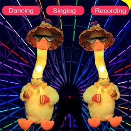 Decorative Objects Figurines Lovely Dancing Duck Talking Toy USB Charging Sound Record Repeat Doll Kawaii Kids Education Toys Gift Birthday Present 220919
