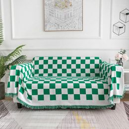 Blankets Retro Checkerboard Plaid Sofa Cover Knit Throw Blanket Chair Table Cloth Floor Carpet Nap Shawl Bedspread Home Decor