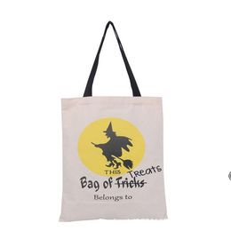 6 Styles Large Halloween Tote Bags Party Canvas Trick or Treat HandBag Creative Festival Spider Candy Gift Bag For Kids BBE14278