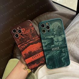 Luxury Retro Painting Phone Cases for iPhone 12 12pro 11 pro X Xs Max Xr 8 7 Plus Matte TPU Full Protection Case Soft Texture Anti Shock Cover iPhone12 11pro