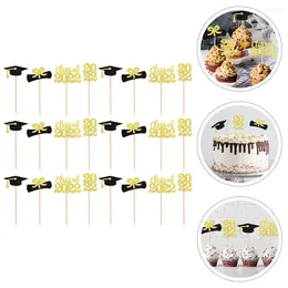 Festive Supplies 24Pcs Cocktail Toppers Muffin Pick 2022 Graduation Grad Fruit Party Cupcake Topper