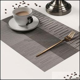 Mats Pads Squre Oil-Proof Heat Insation Pad Placemat Washable Pvc Dining Table Set Mat Kitchen Western Home Decor Drop Delivery 2021 Dhwuu