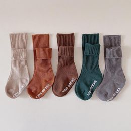 Socks 5 Pairslot Cotton Baby Candy Color Anti Slip Girl born Boy For 16 Years Soft Kids Floor 220919