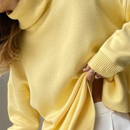 Women's Sweaters Women's Turtleneck Sweater Winter Autumn Thick Warm Female Pullover Jumpers Causal Knitted Oversize Fashion Sweaters for Women 220920