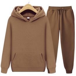 Men's Hoodies Sweatshirts ladies casual wear suit sportswear solid Colour pullover pants autumn and winter fashion 220919