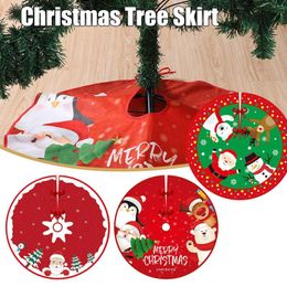 Christmas Decorations 90cm Tree Skirt Exquisite Santa Snowman Elk Snowflake Xmas Bottom Decor Merry Christma For Home 2023 N0A1
