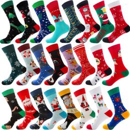 Men's Socks Men Women Lover Christmas Halloween Celebrate Santa Elk Gift Party Biscuits Snow Happy Funny Tide Cotton EU38-46