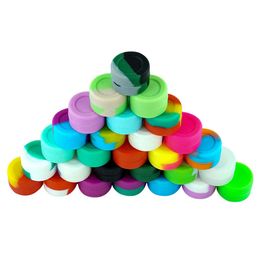 Storage Organisation 100pcs/lot 3ML silicone wax container dab jars smoke oil reserve round shape mini boxes housekeeping stock in USA warehoiuse