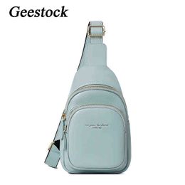 Geestock Fashion Shoulder Bag For Women Chest Suits Bag Crossbody Bags Female Pu Leather Waist Bags Purse Pocket Wallet Ladies J220705