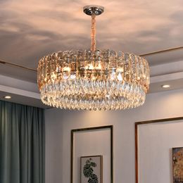 Chandeliers Style Luxury Modern Crystal Chandelier Lighting Round Dining Room Lamp Living Light Fixtures Lustre Cristal