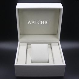 Watch Boxes Minimal High-grade Leather White Box Single Jewelry Unisex Gift Relogio Reloj Hombre Storage