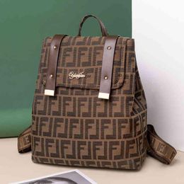 bag printed Plaid double Oxford single shoulder diagonal capacity anti-theft Female Student Backpack