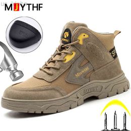 Boots High Quality Work Sneakers Steel Toe Cap Shoes Men quality Puncture-Proofwork Military L220920