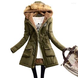 Women's Trench Coats Women's Thick Winter Jacket Women Large Size Long Section Hooded Parka Outerwear 2022 Fashion Fur Collar Slim