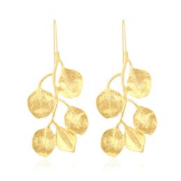 Metal Plant Dangle Earrings Vintage Gold Colour Leaf Earring For Women Girls Party Jewellery Wholesale