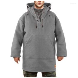 Men's Hoodies Men's & Sweatshirts Men Fall/winter Straight Loose-fitting Hooded Casual Loose Solid Color Sweater Top Blouse Sudaderas