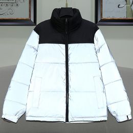 Men's Down Men's & Parkas Winter Vintage Cotton-Padded Coats Men Reflective Zip Up Warm Slim Fit Jacket Fashion Korean Thicken