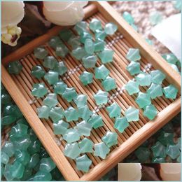 Loose Gemstones Green Aventurine Natural Gemstones 50Pcs Star Shape 6.5X6.5Mm Loose Beads For Jewellery Diy Making Earrings Necklace Br Dhxci