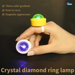 LED Flashing Finger Light DJ Stage Crystal Diamond Ring Atmosphere Lamp For Home Party KTV Car Interior Ambient Lamp Accessories