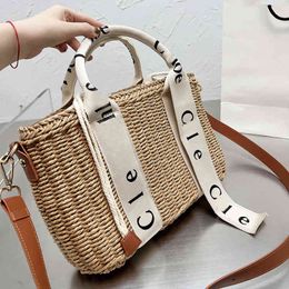 Totes Summer Tote Bags Women Handbag Vacstion Shoulder Bagss Designer Brand Crossbody Female Woven Basket 220324