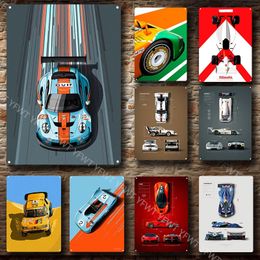 F1 Racing Car Vintage Metal Painting Signs Tin Sign Retro Garage Decor Plaque Metal Repair Shop Wall Decorative Iron Plate Size 30X20CM