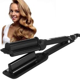 Hair Curlers Straighteners Deep Wave Hair Curling Irons Three-tube Curler Pro Hair Curling Iron For Salon Home Ceramic 32MM Curling Wand Curl Bar T220916