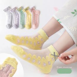 Socks Girls 22 Spring and Summer Trendy Bow Princess Thin Breathable Mesh Children's Lace Baby 220919