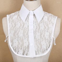 Bow Ties 2022 Lace Floral Fake Collars For Womens Shirt Detachable False Collar Blouse Lapel Elastic Tie Girls Sweater Faux Col