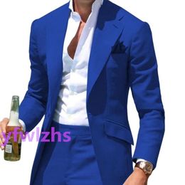 Customise One Button Wedding Tuxedos Notch Lapel Mens Suit Two Pieces Formal Business Mens Jacket Blazer Groom Tuxedo Coat Pants 01271