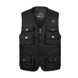 Men's Vests Men Large Size XL-4XL Motorcycle Casual Vest Male Multi-Pocket Tactical Fashion Waistcoats High Quality Masculino Overalls vest 220919