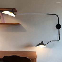 Wall Lamps Black Loft Iron Lamp Modern Utility Model Lighting Indoor Living Room Study Bedroomwall Light