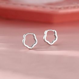 Hoop Earrings Flower Women Cuff Vintage Small Minimalist Round Cut Piercing Ear Rings Charm Jewellery Korean Accessories Wholesale