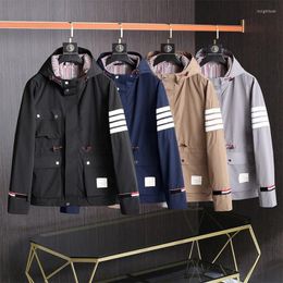 Men's Jackets 2022 Fashion Jacket Men Cardigans Clothing Spring Autumn Hooded Reflective Stripe Waterproof Casual Coat With Nood