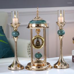 Candle Holders Luxury Glass Europe Big Golden Candlestick Light Vintage Lantern Decoration Kandelaar Home Decor Modern XX50CH