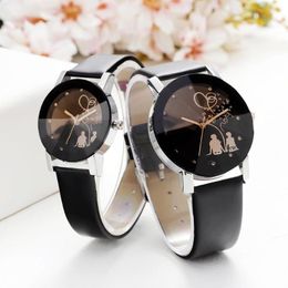 Wristwatches Fashion Couple Watches Women Casual Quartz Watch Lover's Leather Strap For Gifts Relogio Feminino Men Wristwatch