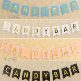 Party Decoration 3M Bunting Wall Pink Candy Bar Golden Background Girl Child Playing Alphabet Props House Hanging Po Bann