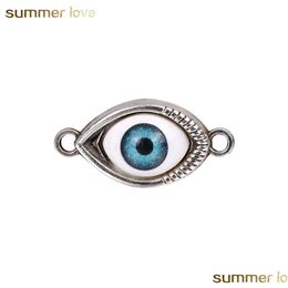 Charms Newest Crystal Evil Blue Eye Pendants Charm For Hat Bracelet Necklace Lucky Sliver Plated Alloy Jewelry Accessories D Lulubaby Dh5V2