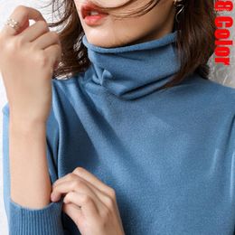 Women's Sweaters Women's 2022 Plus Size S-2XL Fall Winter Sweater Turtleneck Pullovers Solid Stretch Casual Knitted