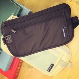 New Waistpacks Travel Waist Pouch for Passport Money Belt Bag Hidden Security Wallet Black