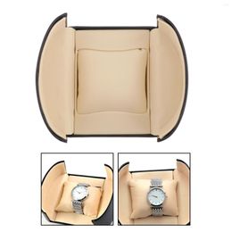 Watch Boxes Men Retro Single Portable Smart Travel Storage Case Box Soft Interior Cushioned Jewellery Organiser