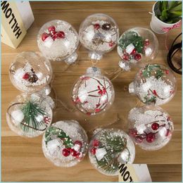 Party Decoration Transparent Plastic Hollow Ball Hanging Pendant Christmas Tree Ornament Bubble Snow Scene Diy Drop Delivery 2021 Hom Dh9F7