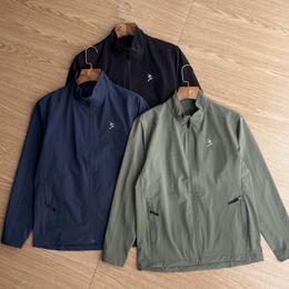 Men Jackets Casual Stand Collar Windproof Jacket Coat Tech Coated Soft Shell Windbreaker Outerwear
