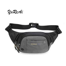 Yorai Travel Waist Bag Fanny Pack Waist Bags Zipper Outdoor Sport Nylon Corssbody Pouch Men Waist Packs Chest Suits Unisex J220705